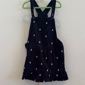 Gymboree navy blue Corduroy snowmen Overall Skirt